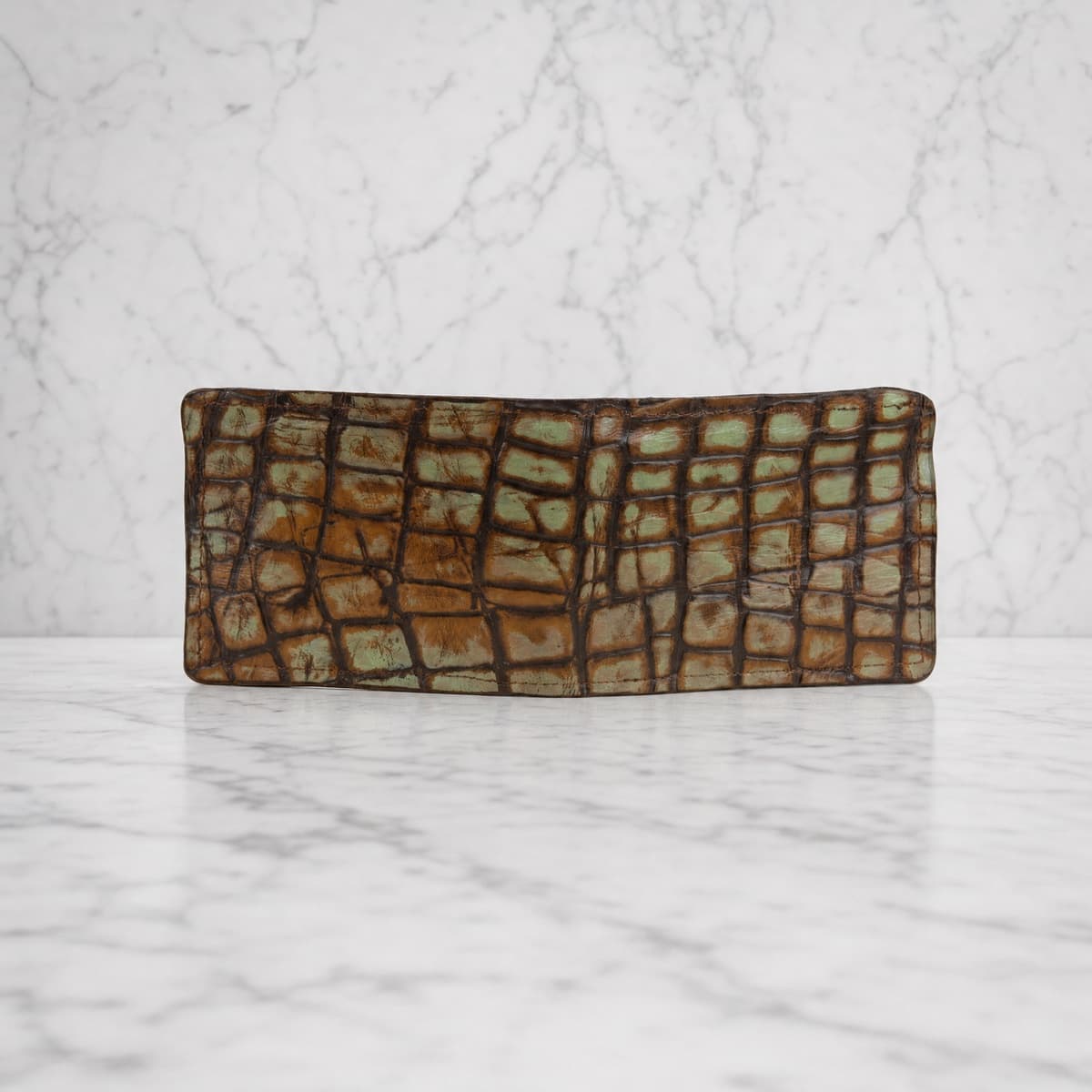 Men's Tarnish Brass Gator Embossed Wallet