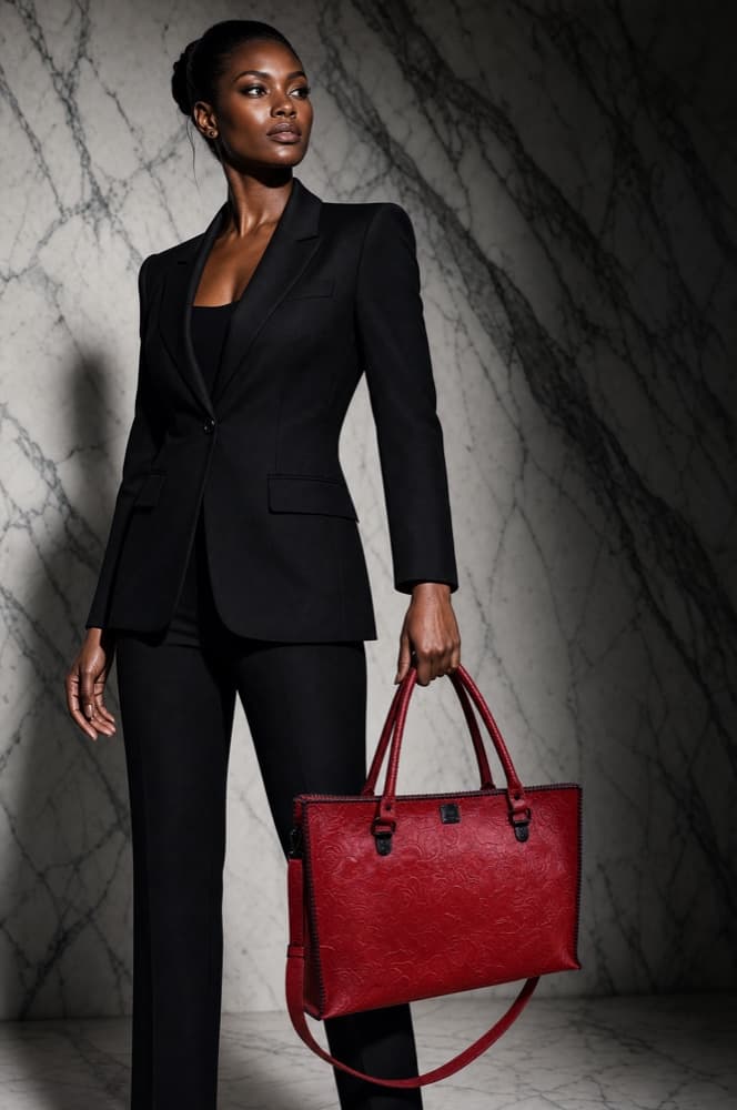 Red Floral-Embossed · Gunmetal